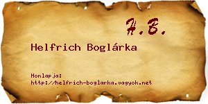 Helfrich Boglárka névjegykártya