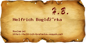 Helfrich Boglárka névjegykártya